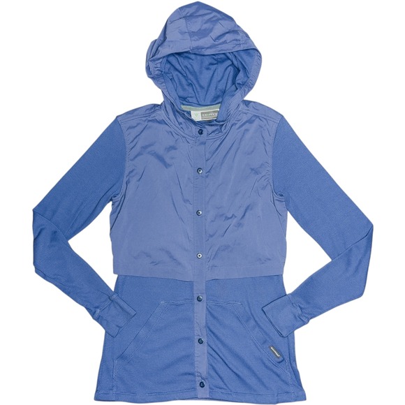 Exofficio Jackets & Blazers - Exofficio Buzz Off Womens Insect Shield Hooded Jacket XS Blue Button Lightweight